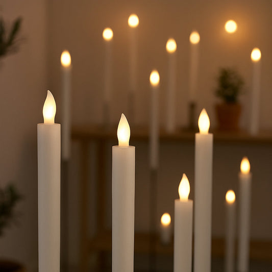 LED Candles in Real Wax – 6 pcs. – 24.5 cm – with Timer Function