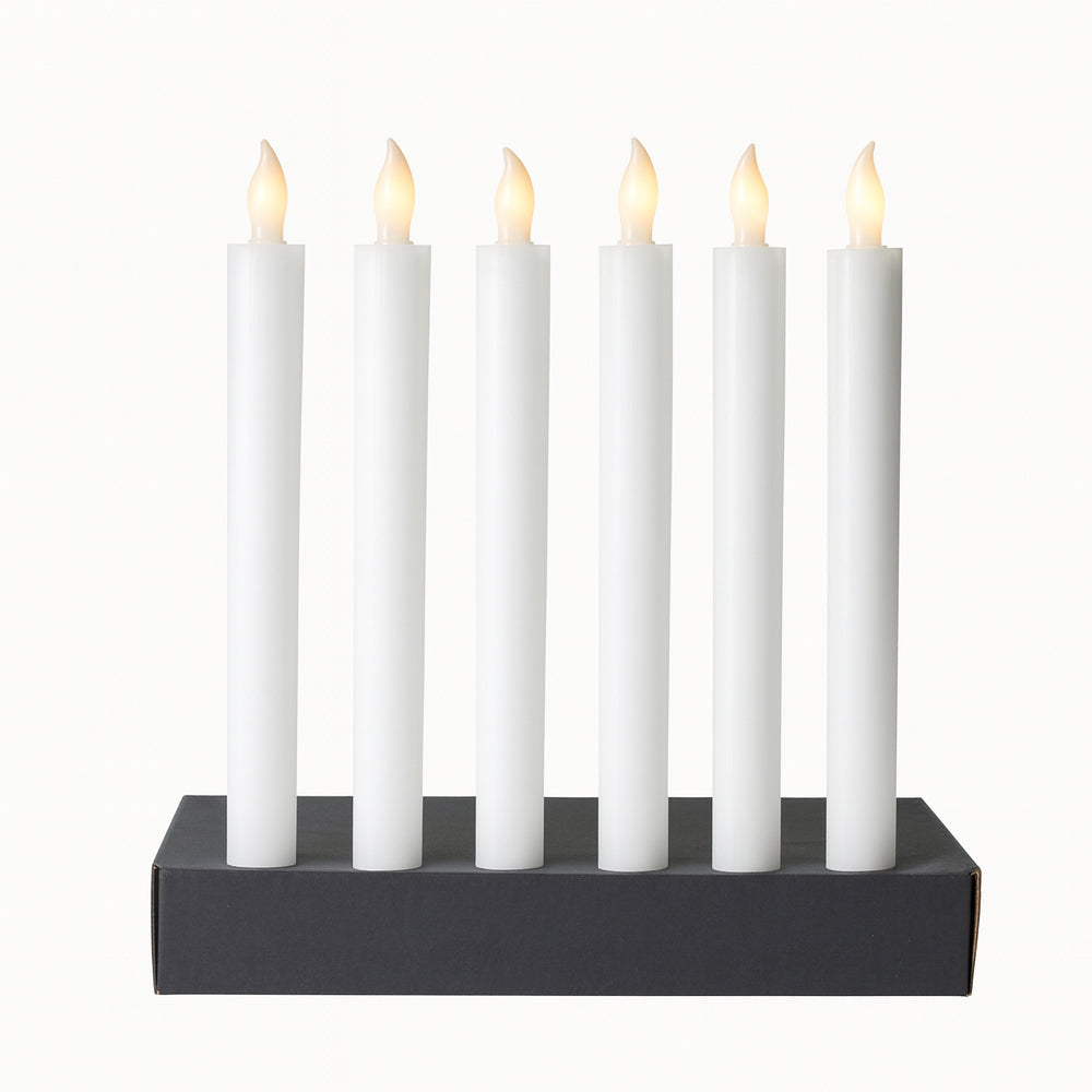 LED Candles in Real Wax – 6 pcs. – 24.5 cm – with Timer Function