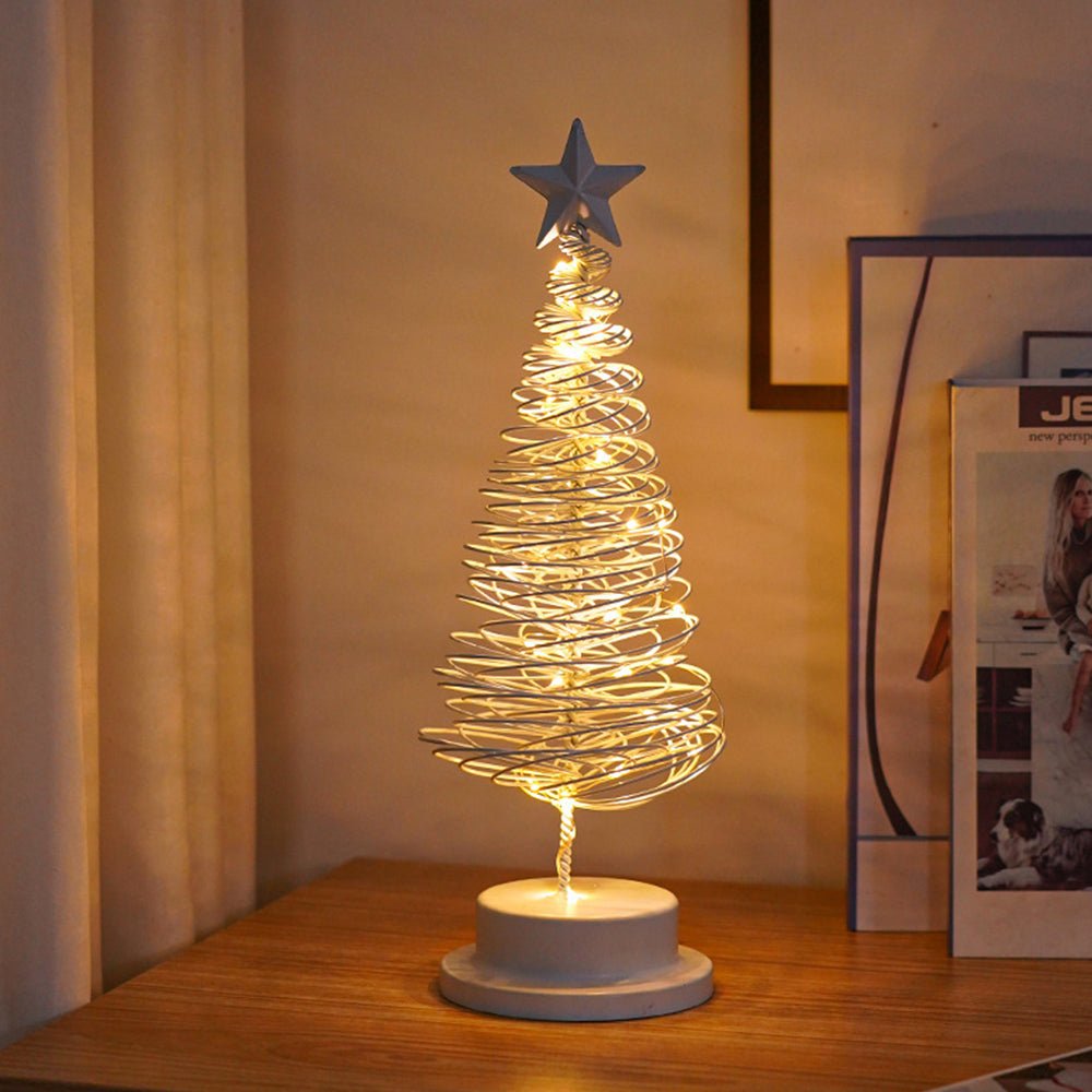 LED Christmas Tree with Spiral Design and Star Accent