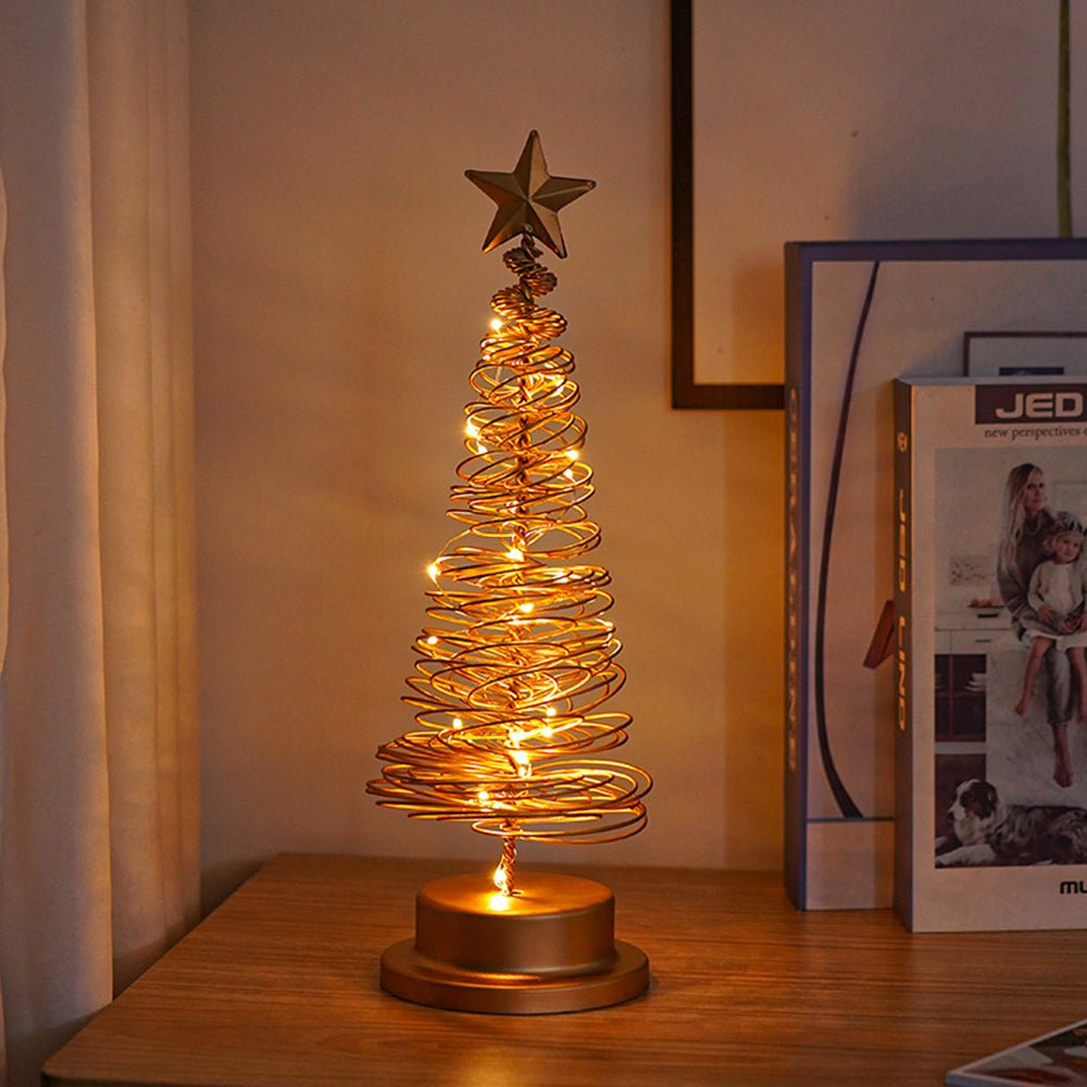 LED Christmas Tree with Spiral Design and Star Accent