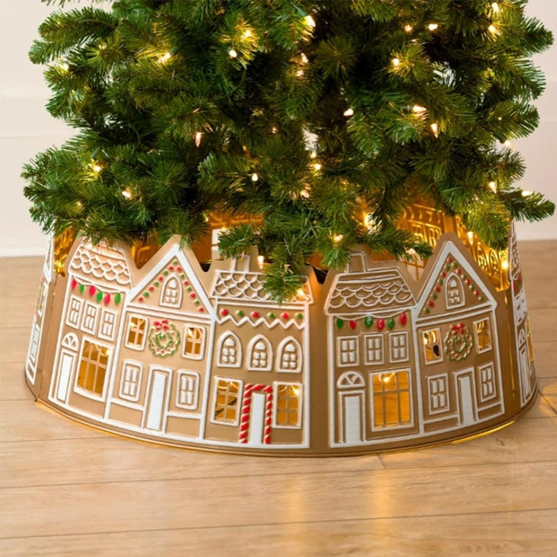 LED Gingerbread House Christmas Tree Collar