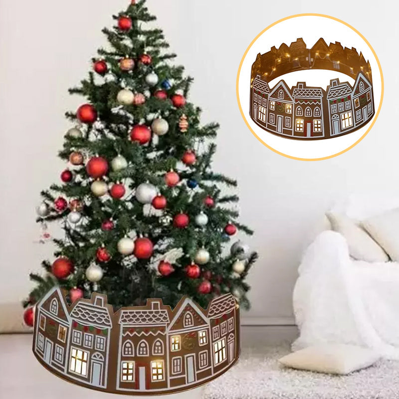 LED Gingerbread House Christmas Tree Collar