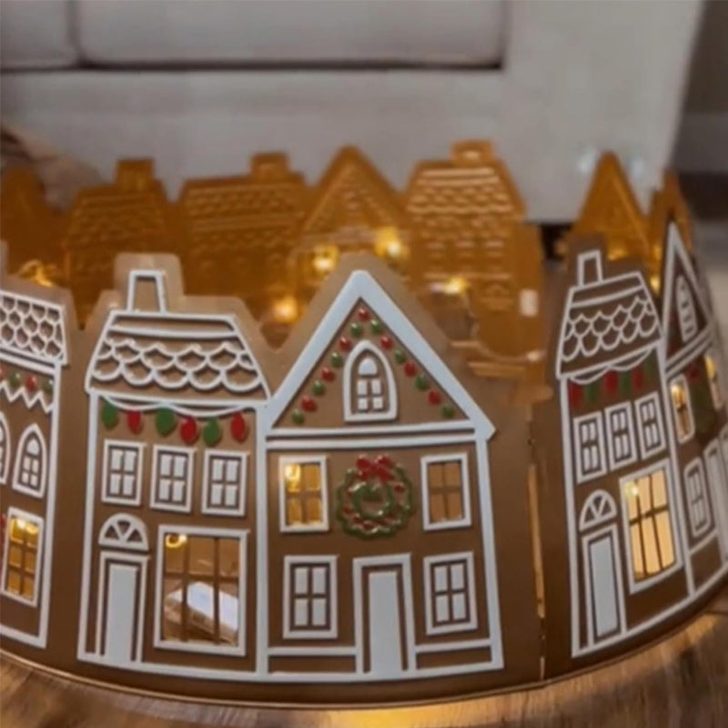 LED Gingerbread House Christmas Tree Collar
