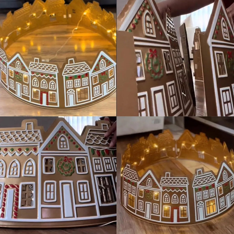 LED Gingerbread House Christmas Tree Collar
