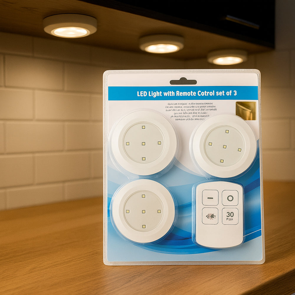 LED Spot (Round) 3 pcs. including remote control