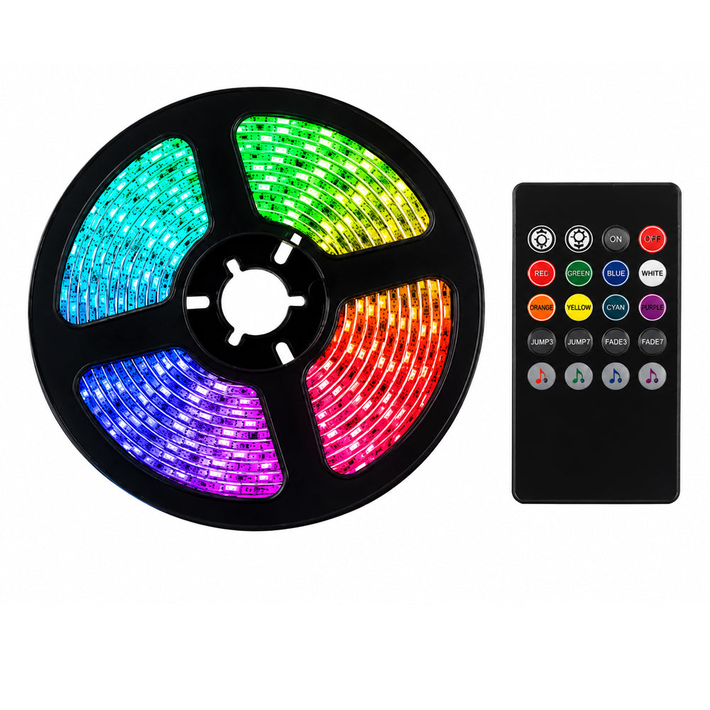 LED Strip Light Chain 5 Meters with Remote Control and Music Sensor