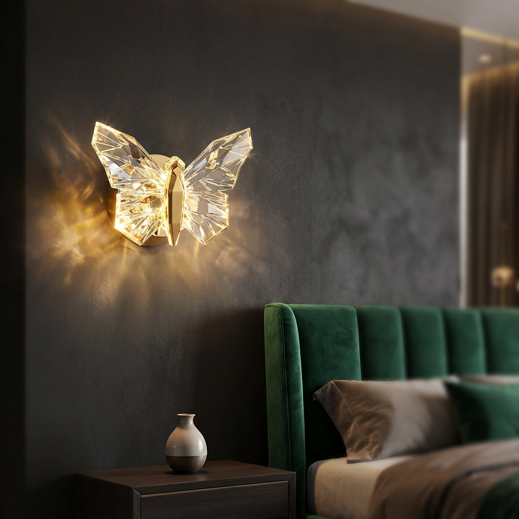 LED Wall Sconce with Energy-Saving Technology and Sculptural Design – Butterfly-Shaped Wall Lamp
