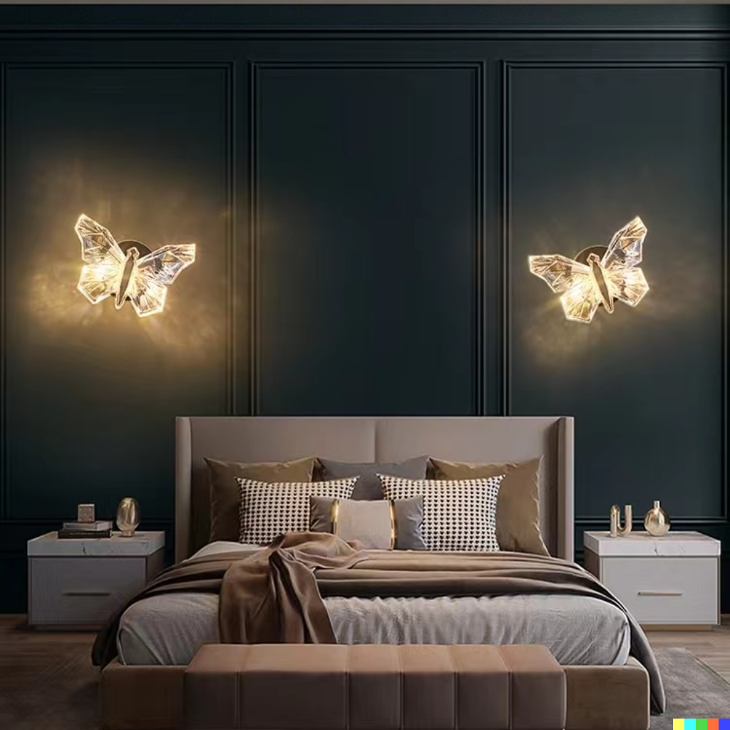 LED Wall Sconce with Energy-Saving Technology and Sculptural Design – Butterfly-Shaped Wall Lamp