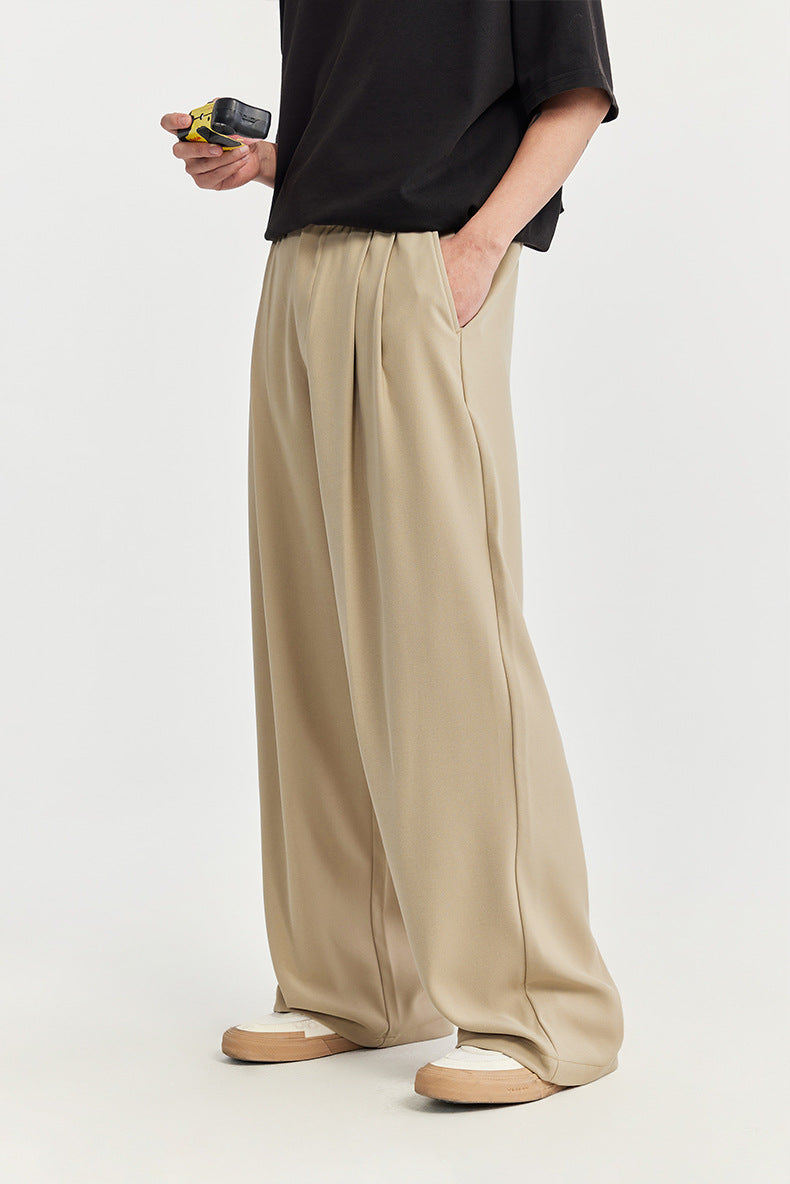Image of Lee | Men's Wide Leg Pleated Drawstring Trousers