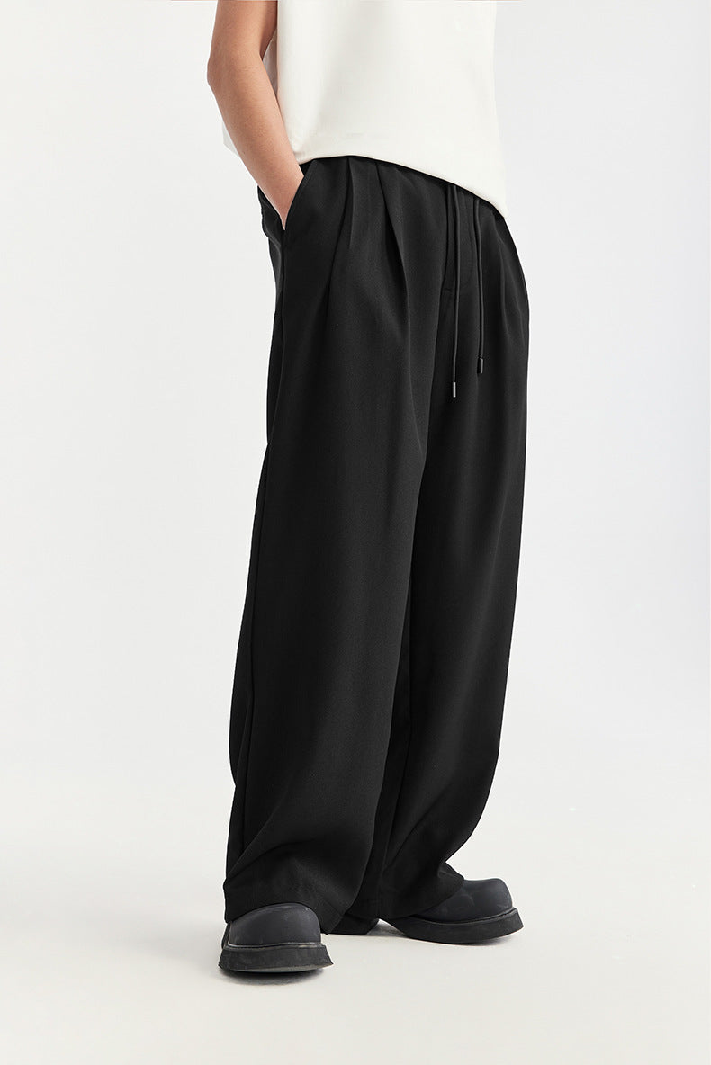 Image of Lee | Men's Wide Leg Pleated Drawstring Trousers