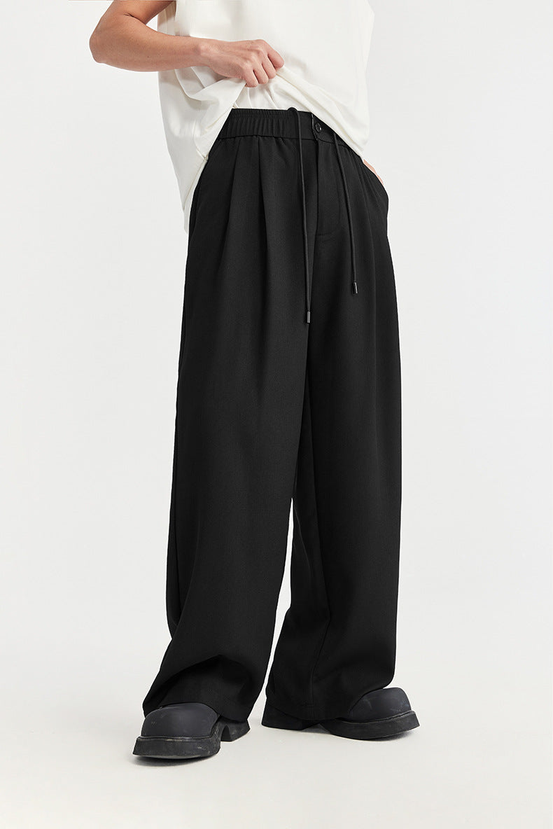 Image of Lee | Men's Wide Leg Pleated Drawstring Trousers