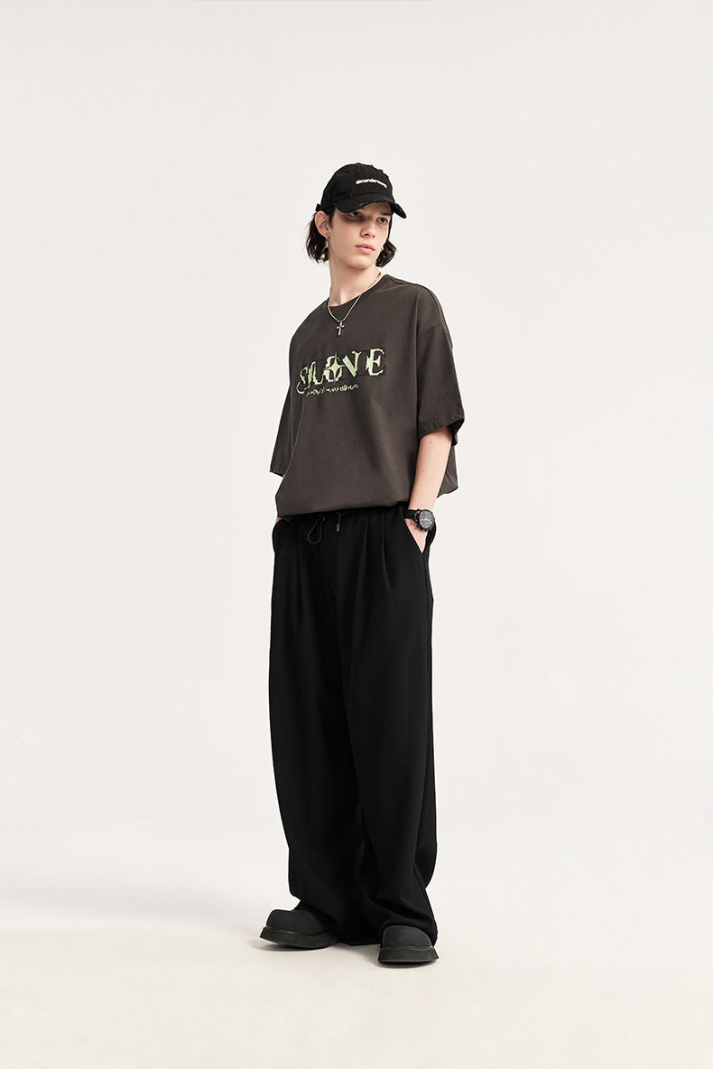 Image of Lee | Men's Wide Leg Pleated Drawstring Trousers