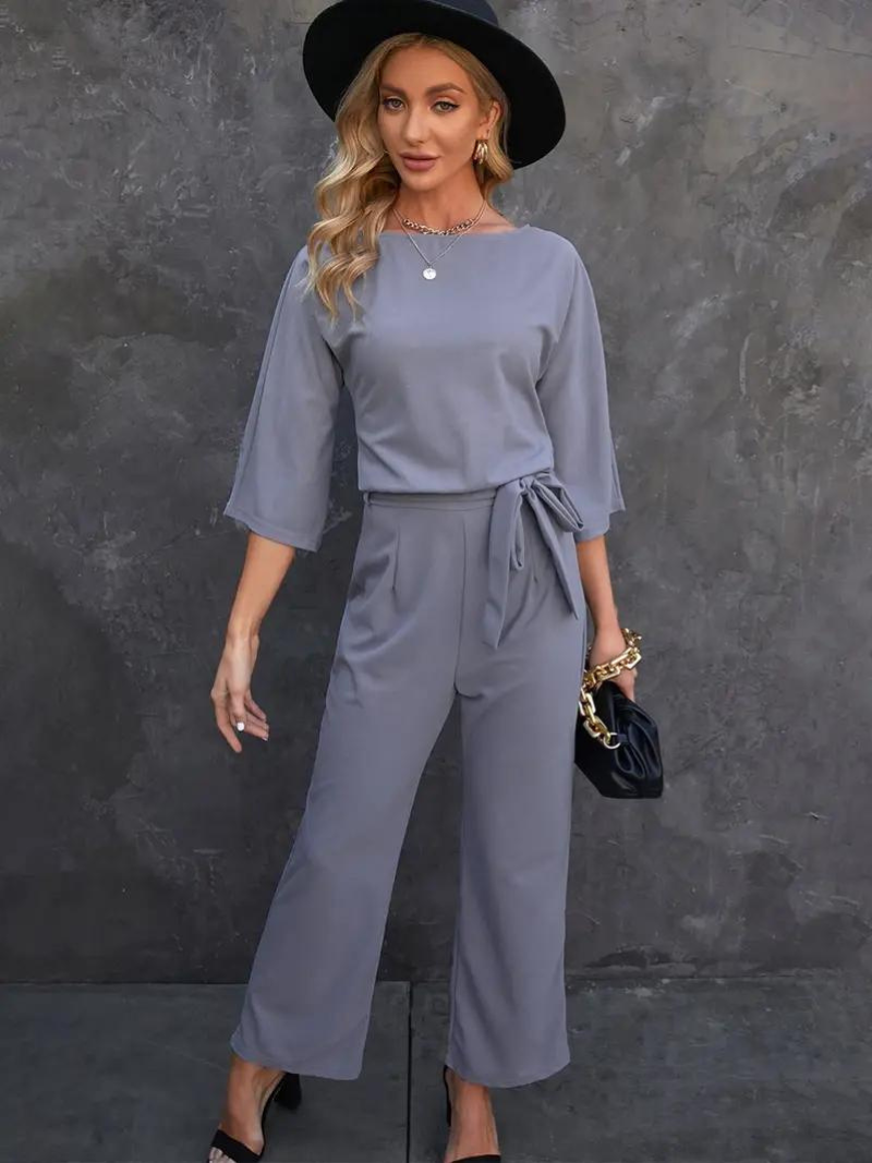 Image of Leslie | Women's Tie Waist Two-Piece Pant Set