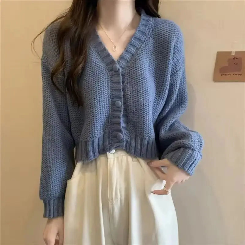 Leslie | Women's Ruffle Trim Button-Front Cardigan - Image 1