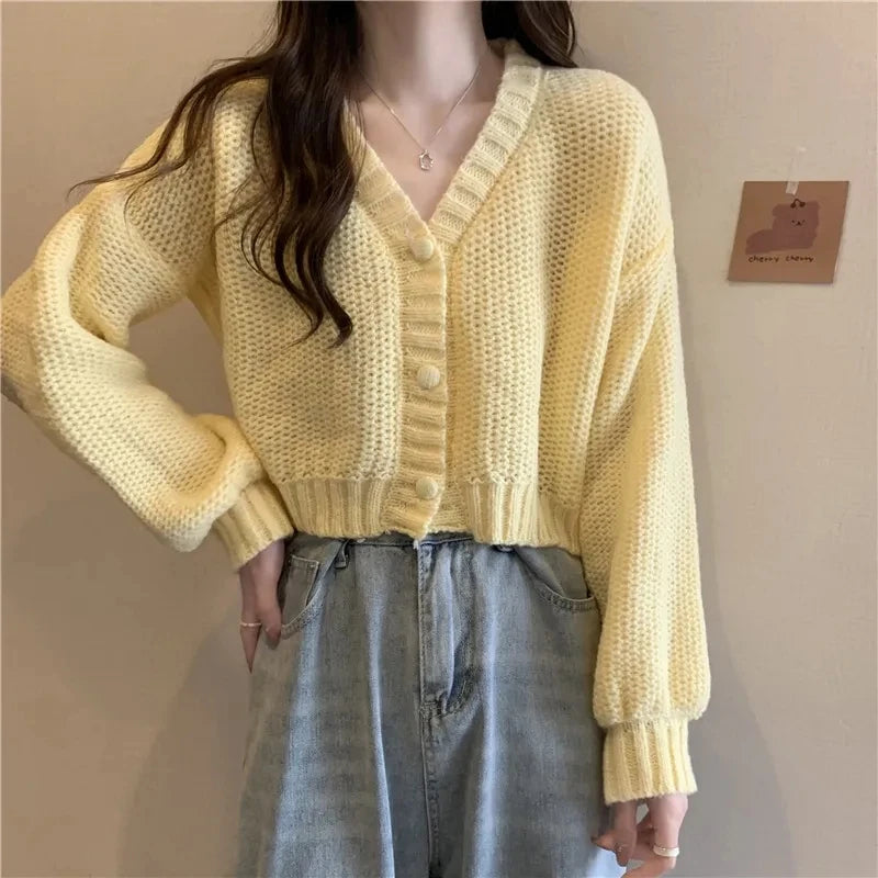 Leslie | Women's Ruffle Trim Button-Front Cardigan - Image 3