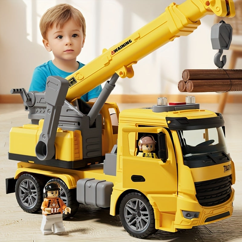 LiftMaster Crane Truck Toy – Realistic Construction Vehicle with Sounds, Lights & Moving Boom Arm