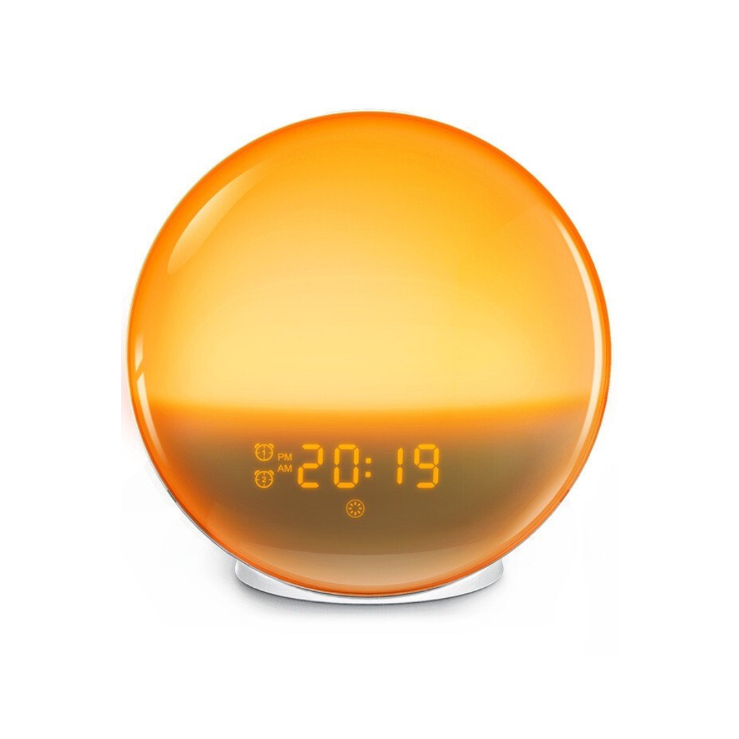 Light Alarm Clock with Radio and Sunrise Simulation – Electronic Alarm Clock with Adjustable Light Intensity
