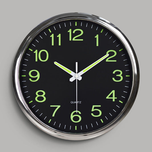 LightSilence - Silent Classroom Wall Clock with LED Lighting 12 inch