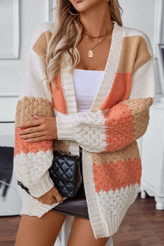 Image of Linda | Women's Long Sleeve Striped Cardigan