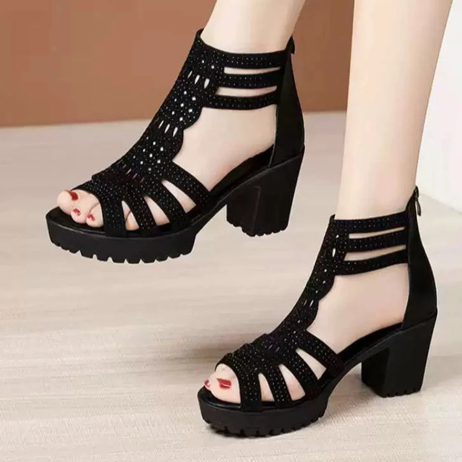 Lisa | Women's Block Heel Strappy Sandals - Image 1