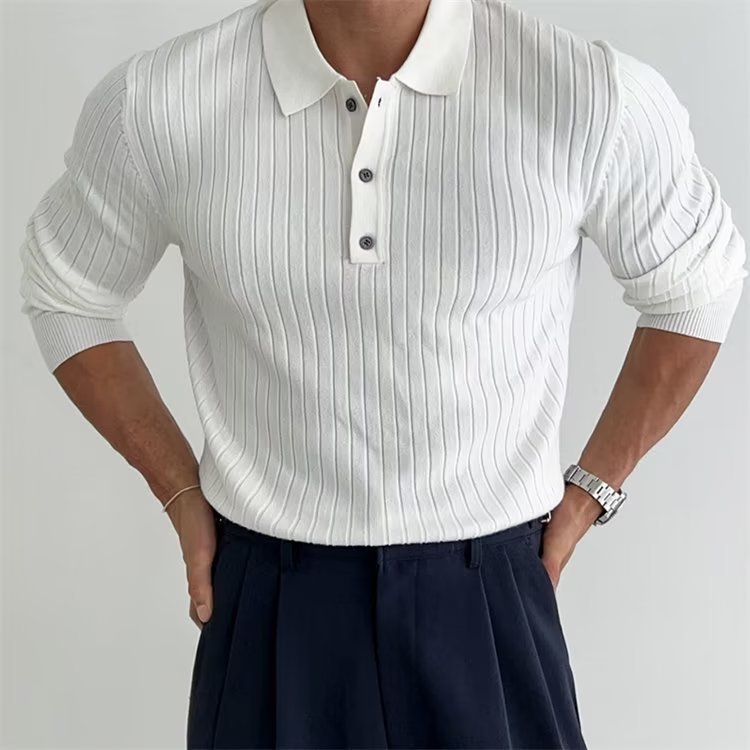 Image of Logan | Men's Slim-Fit Long Sleeve Polo Shirt