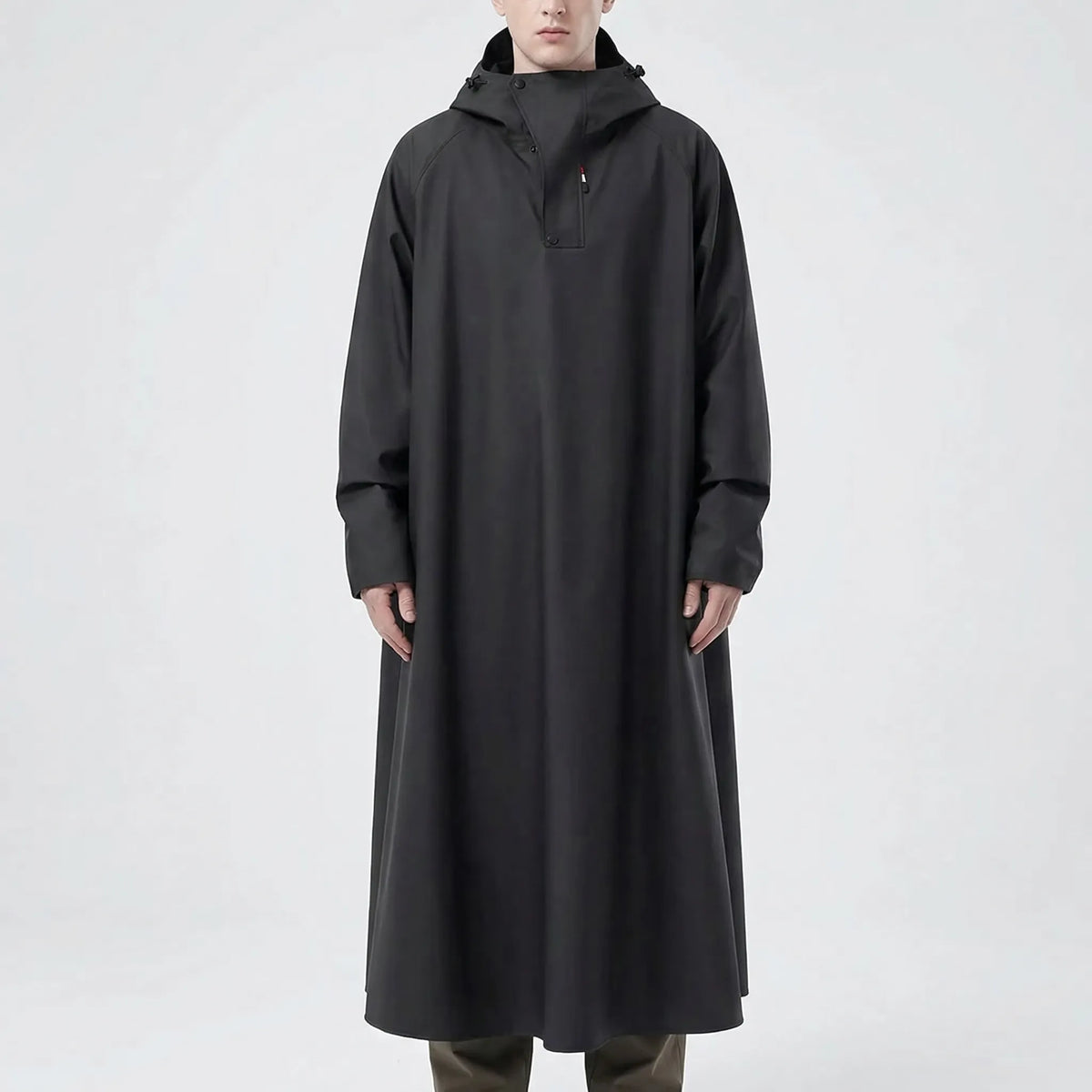 Long Hooded Riding Rain Jacket