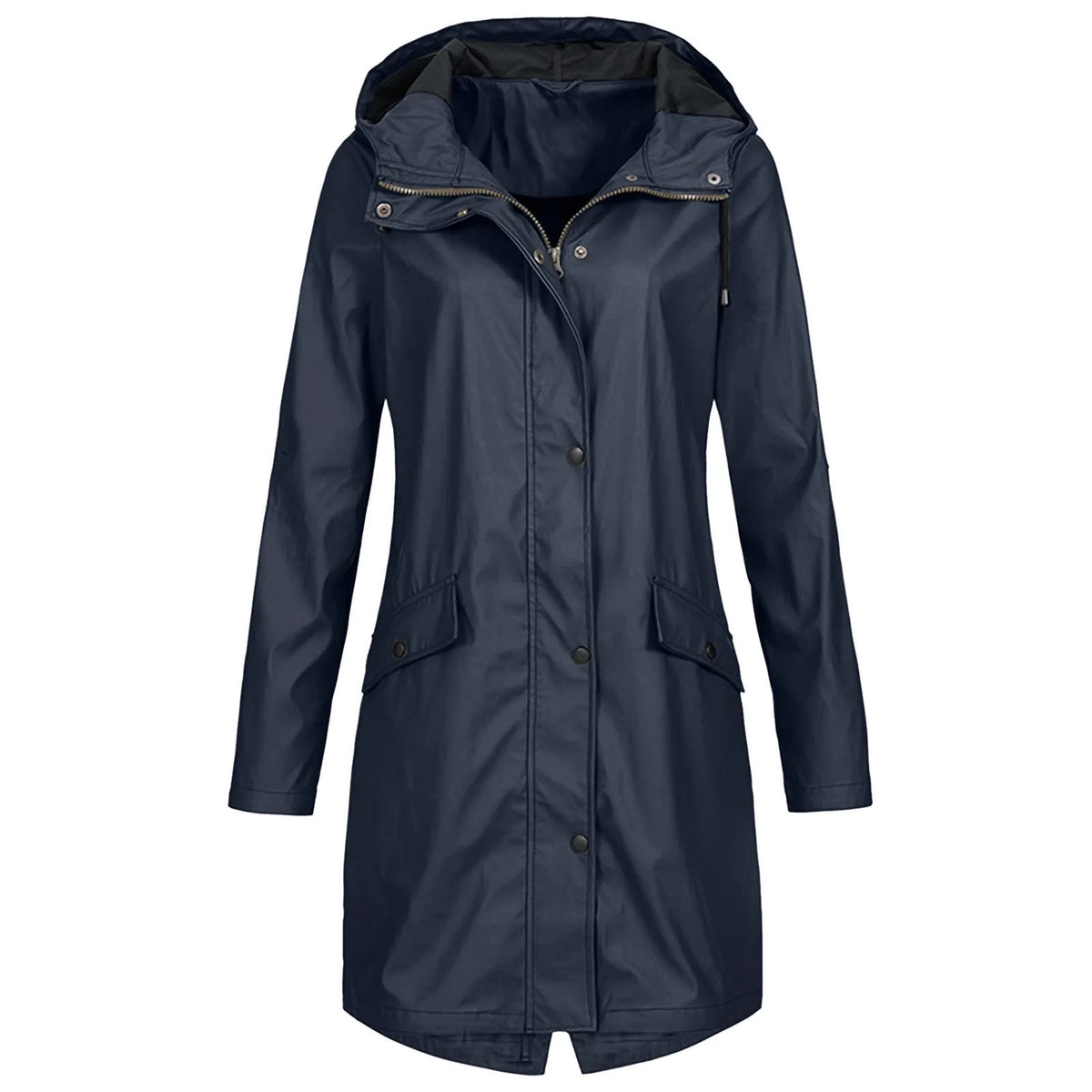 Long Waterproof Hooded Raincoat