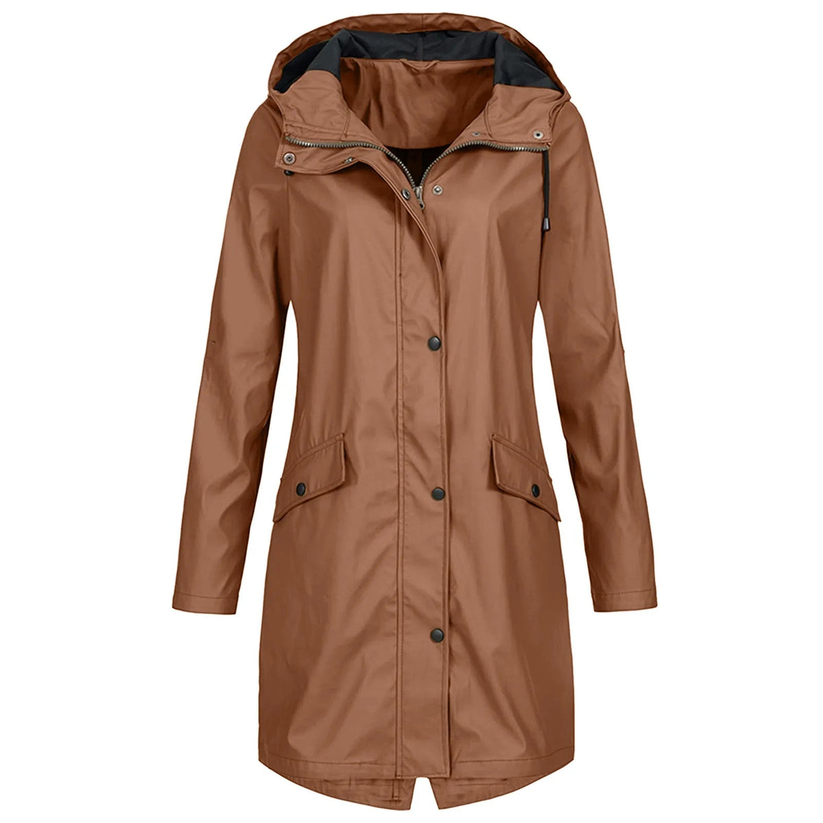 Long Waterproof Hooded Raincoat