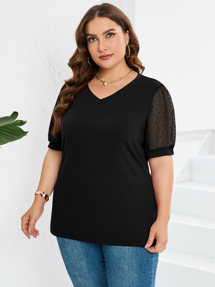 Image of Lori | Women's Puff Sleeve V-Neck Top