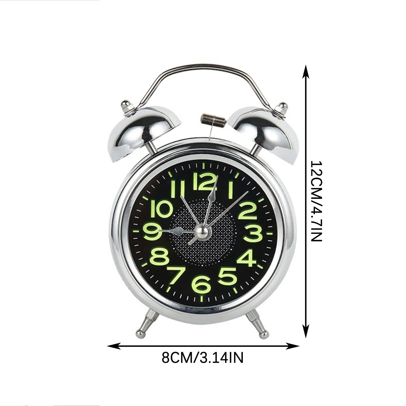 Loud Retro Electronic Alarm Clock with Silent Mechanism, Battery Operated and Dual Bell – Ideal for Heavy Sleepers