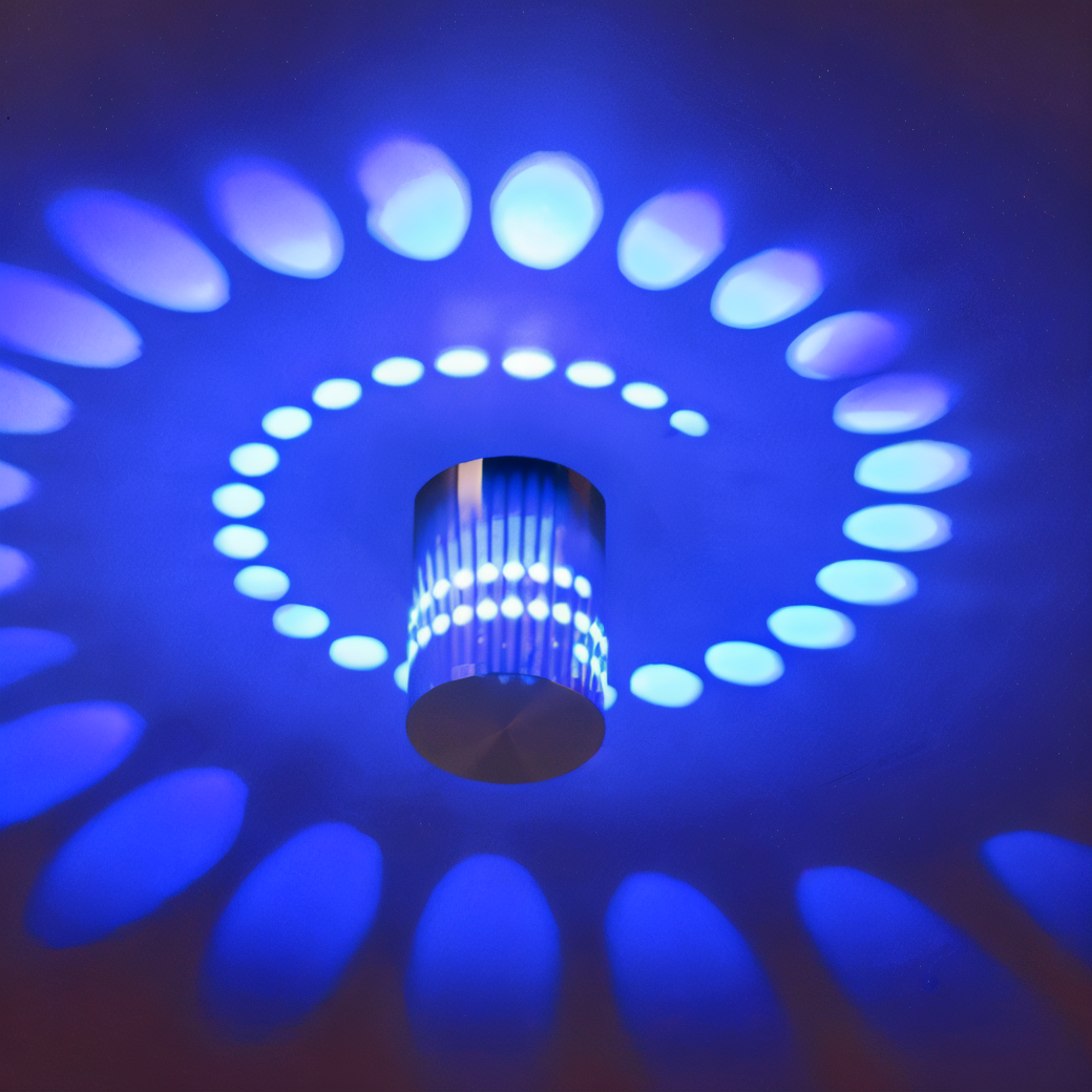 LuminBlast LED Wall Light – Colorful Spiral Cylinder Wall Lamp for Modern Indoor Lighting