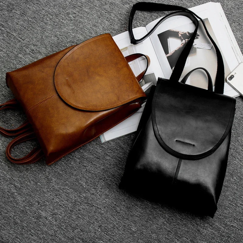 LuxeCarry Leather Backpack – Stylish Design with Versatile Storage for Women
