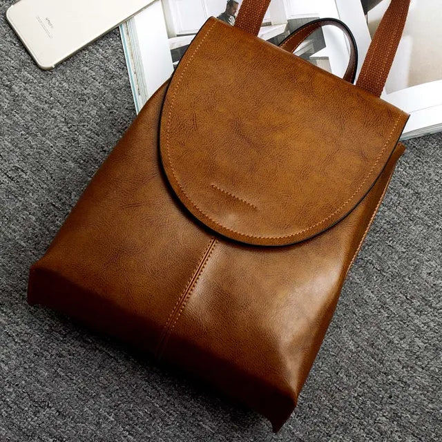 LuxeCarry Leather Backpack – Stylish Design with Versatile Storage for Women