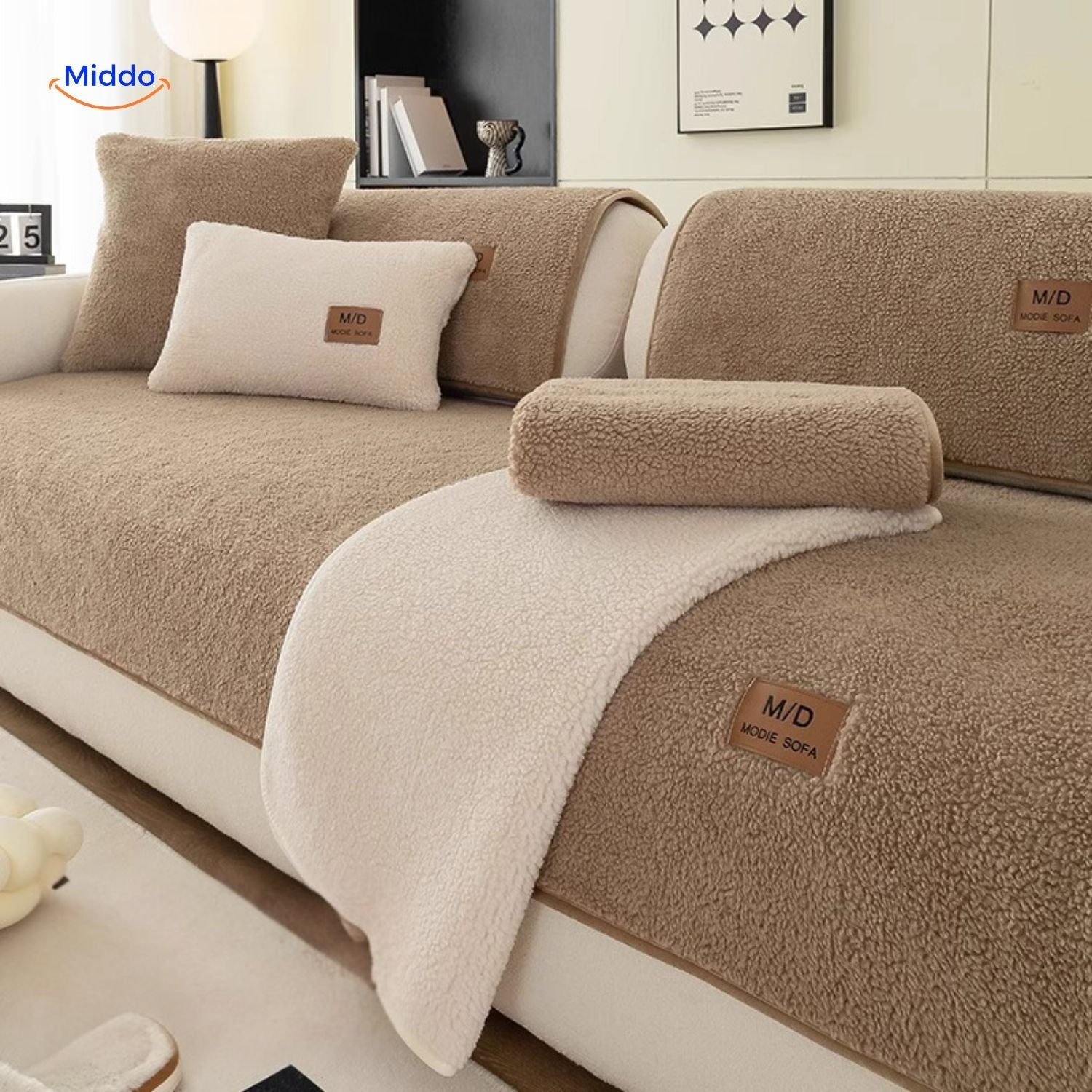 LuxeLamb™ Sofa Covers | Soft Lambskin Design for Warmth and Elegance!