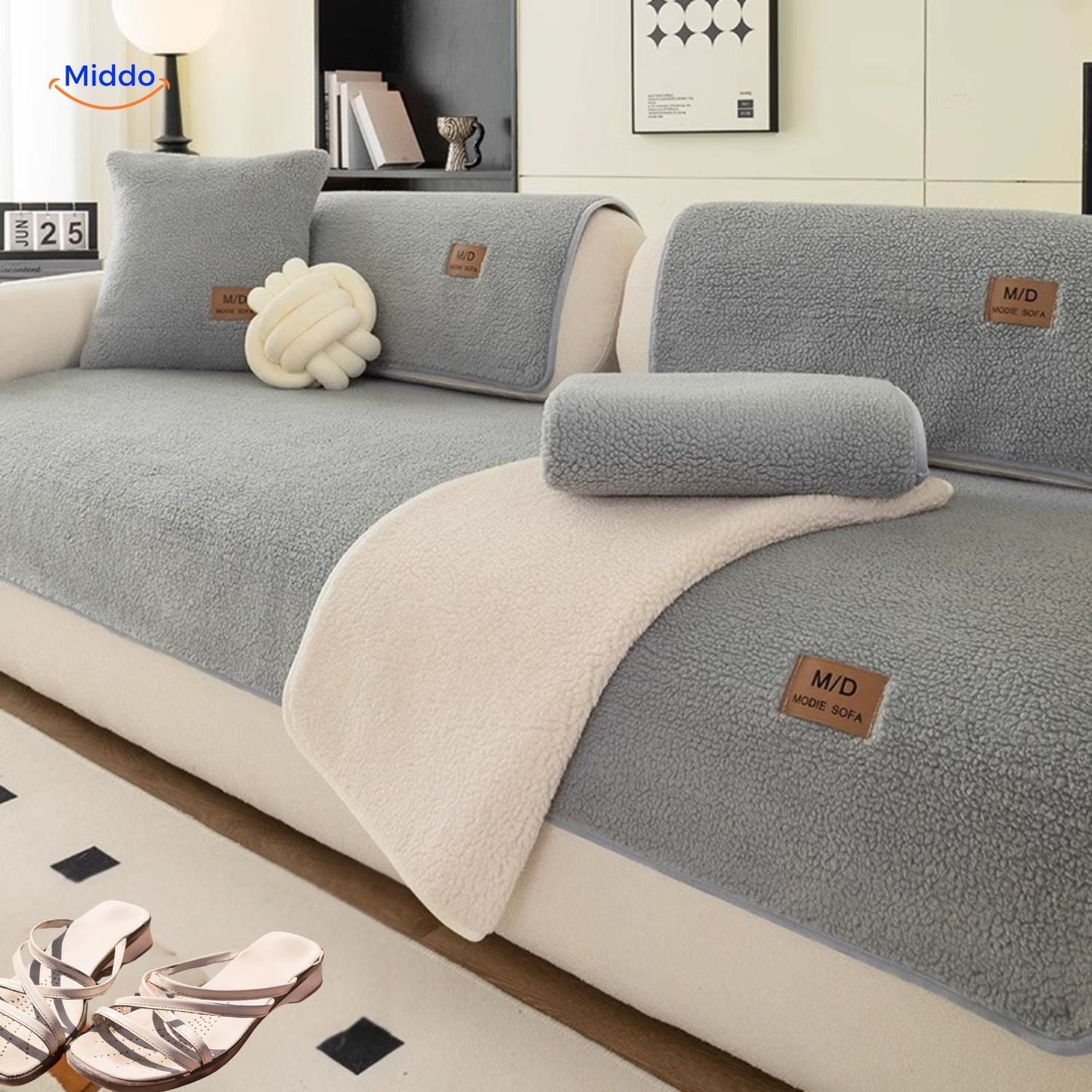LuxeLamb™ Sofa Covers | Soft Lambskin Design for Warmth and Elegance!