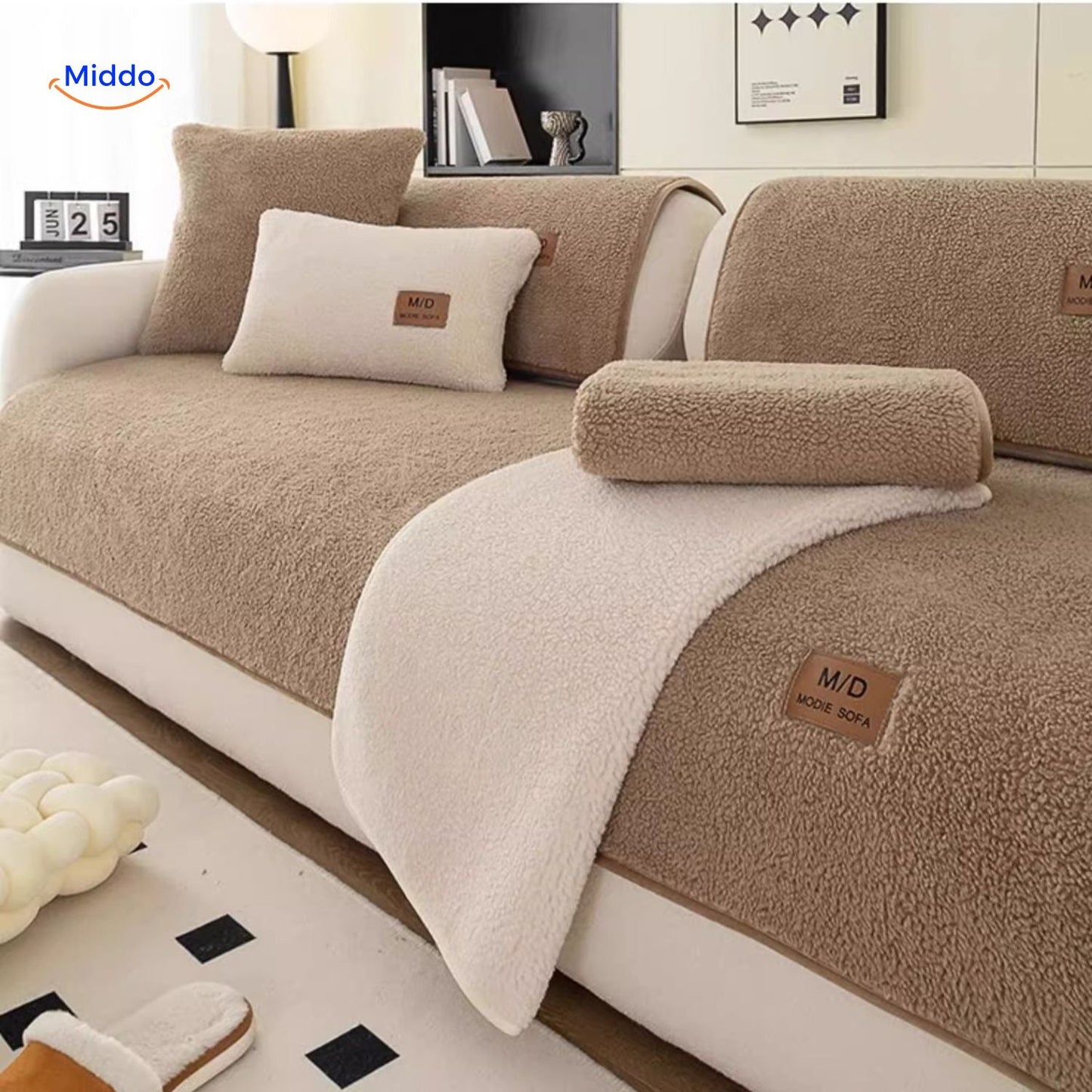 LuxeLamb™ Sofa Covers | Soft Lambskin Design for Warmth and Elegance!