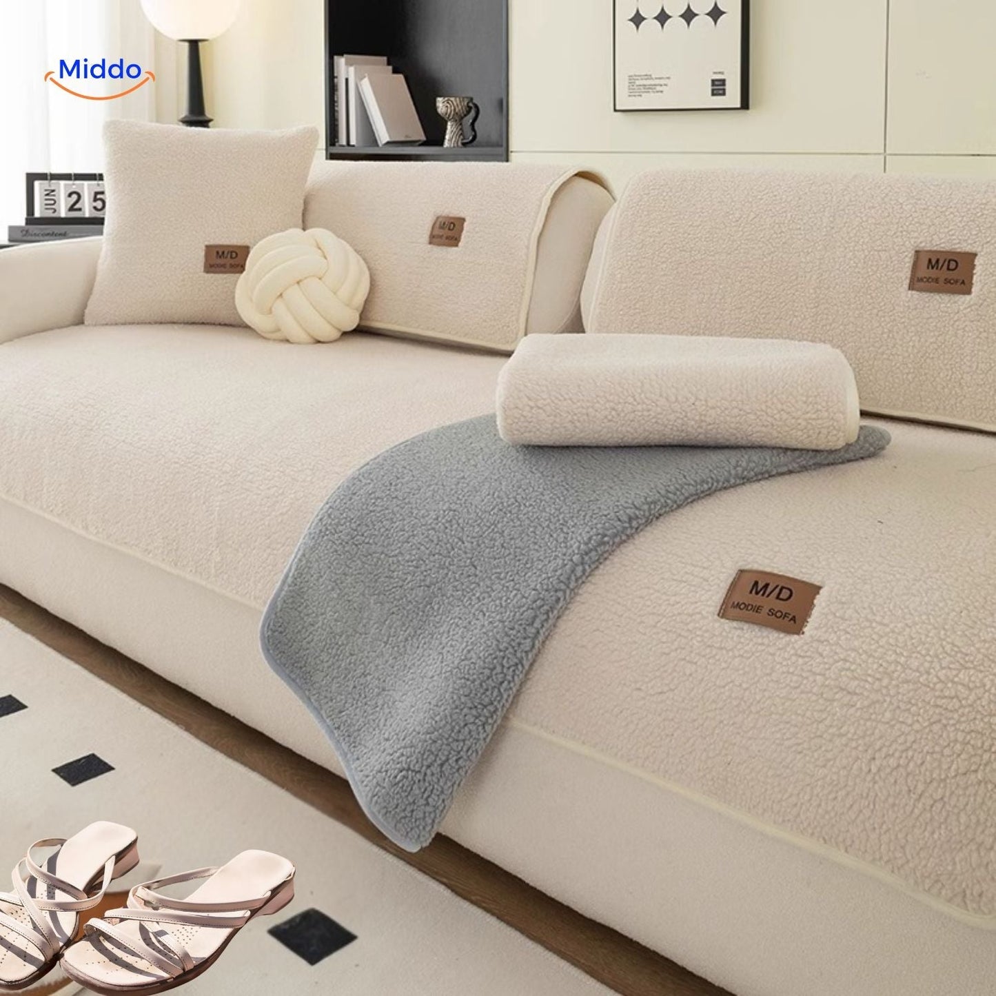 LuxeLamb™ Sofa Covers | Soft Lambskin Design for Warmth and Elegance!