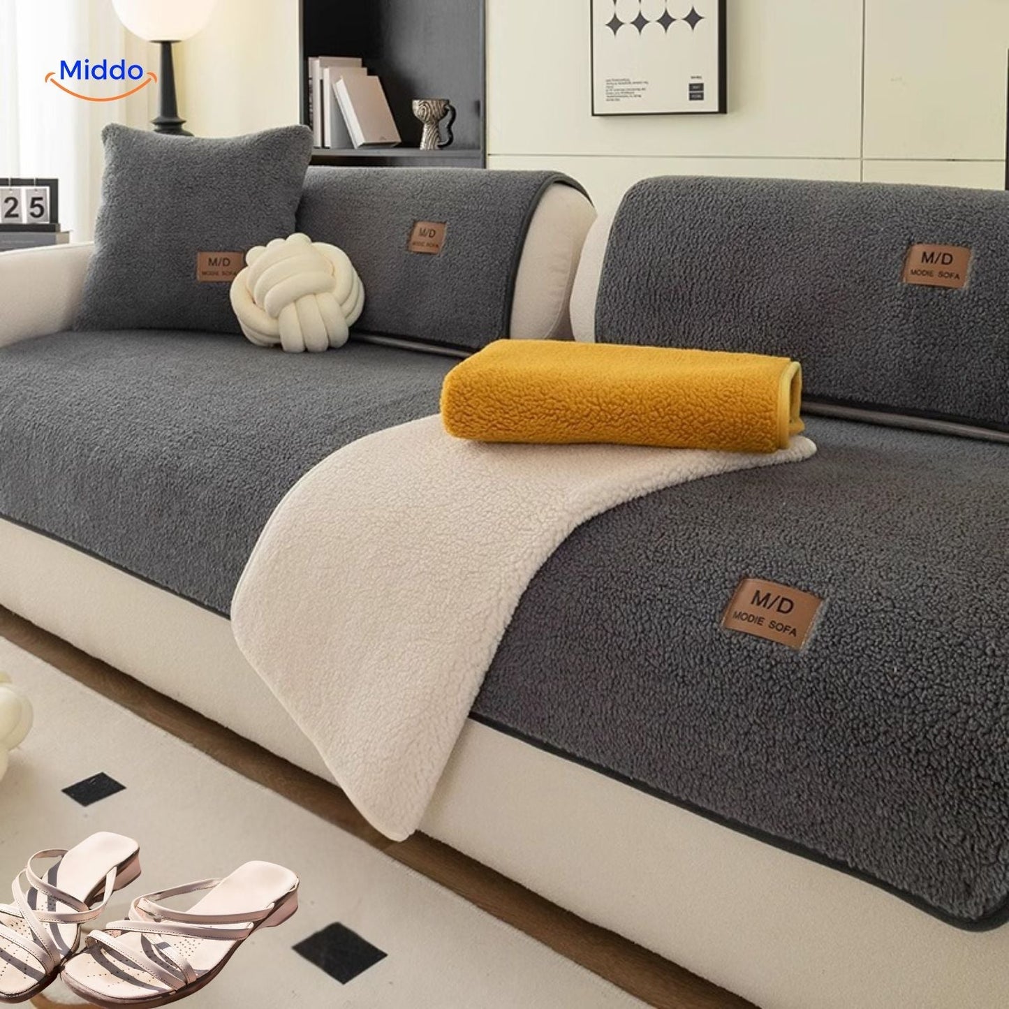 LuxeLamb™ Sofa Covers | Soft Lambskin Design for Warmth and Elegance!