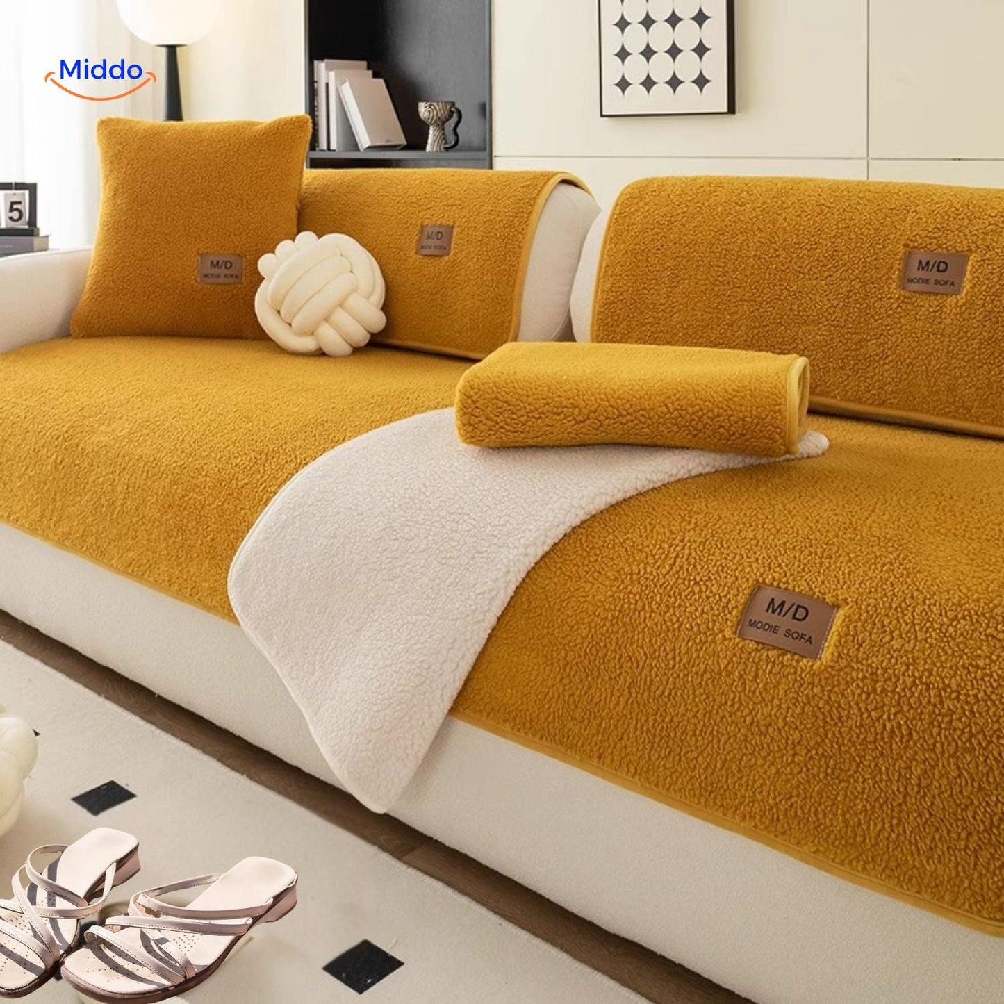 LuxeLamb™ Sofa Covers | Soft Lambskin Design for Warmth and Elegance!