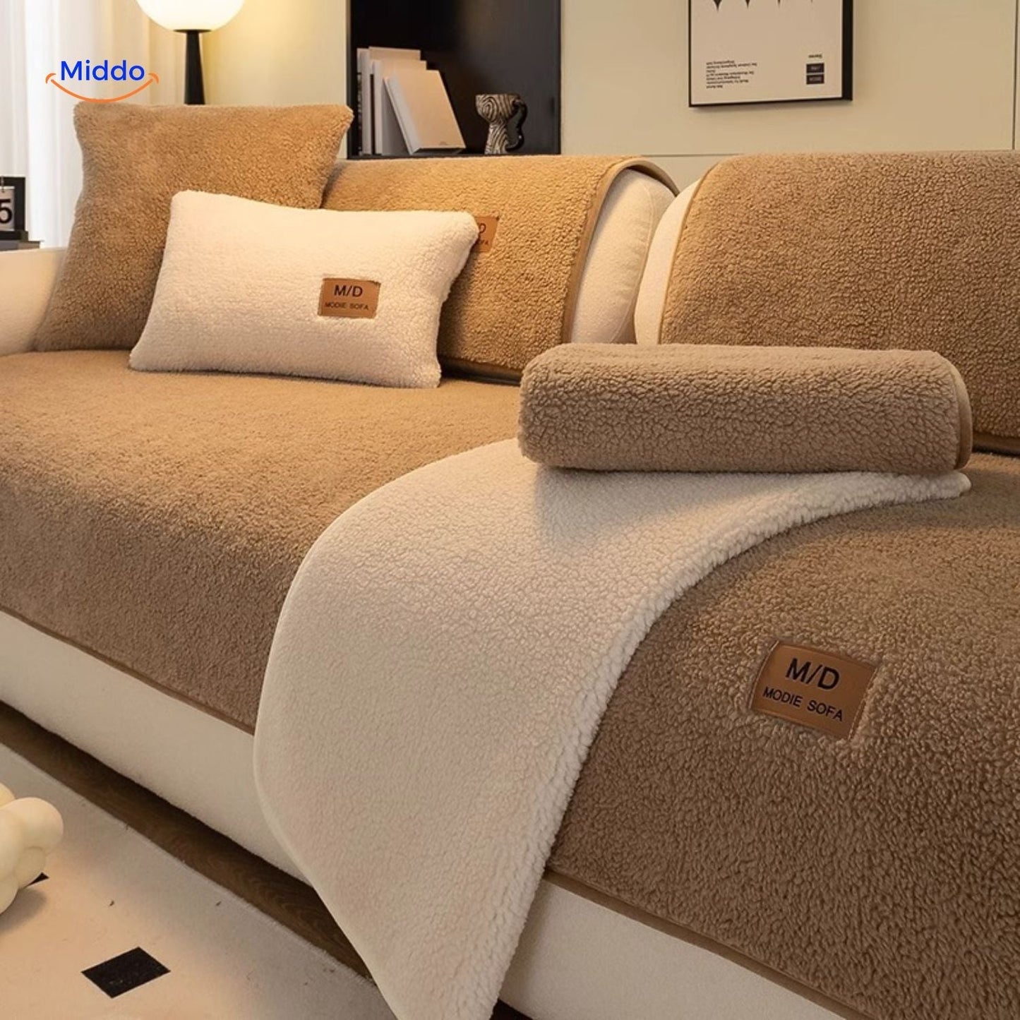 LuxeLamb™ Sofa Covers | Soft Lambskin Design for Warmth and Elegance!