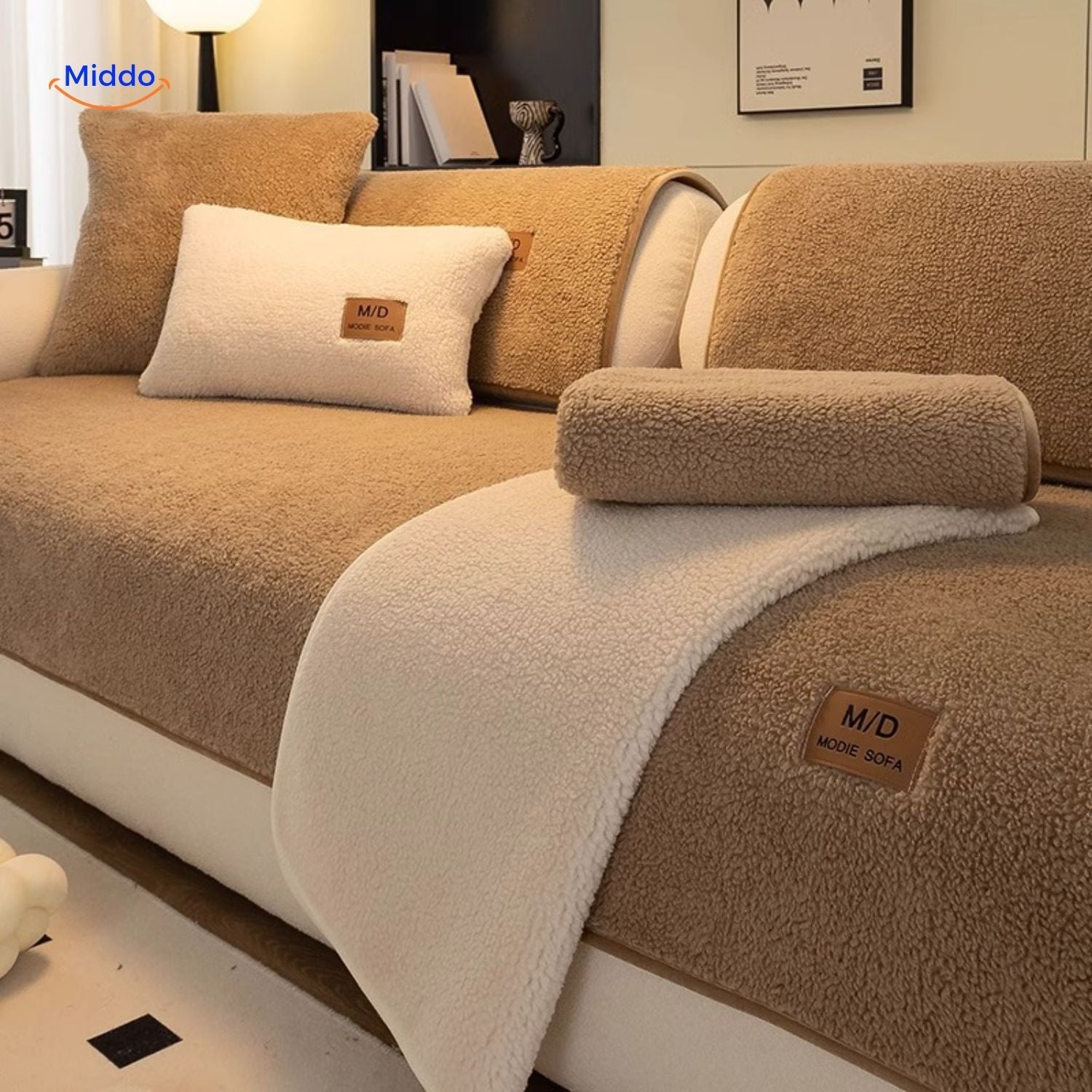 LuxeLamb™ Sofa Covers | Soft Lambskin Design for Warmth and Elegance!