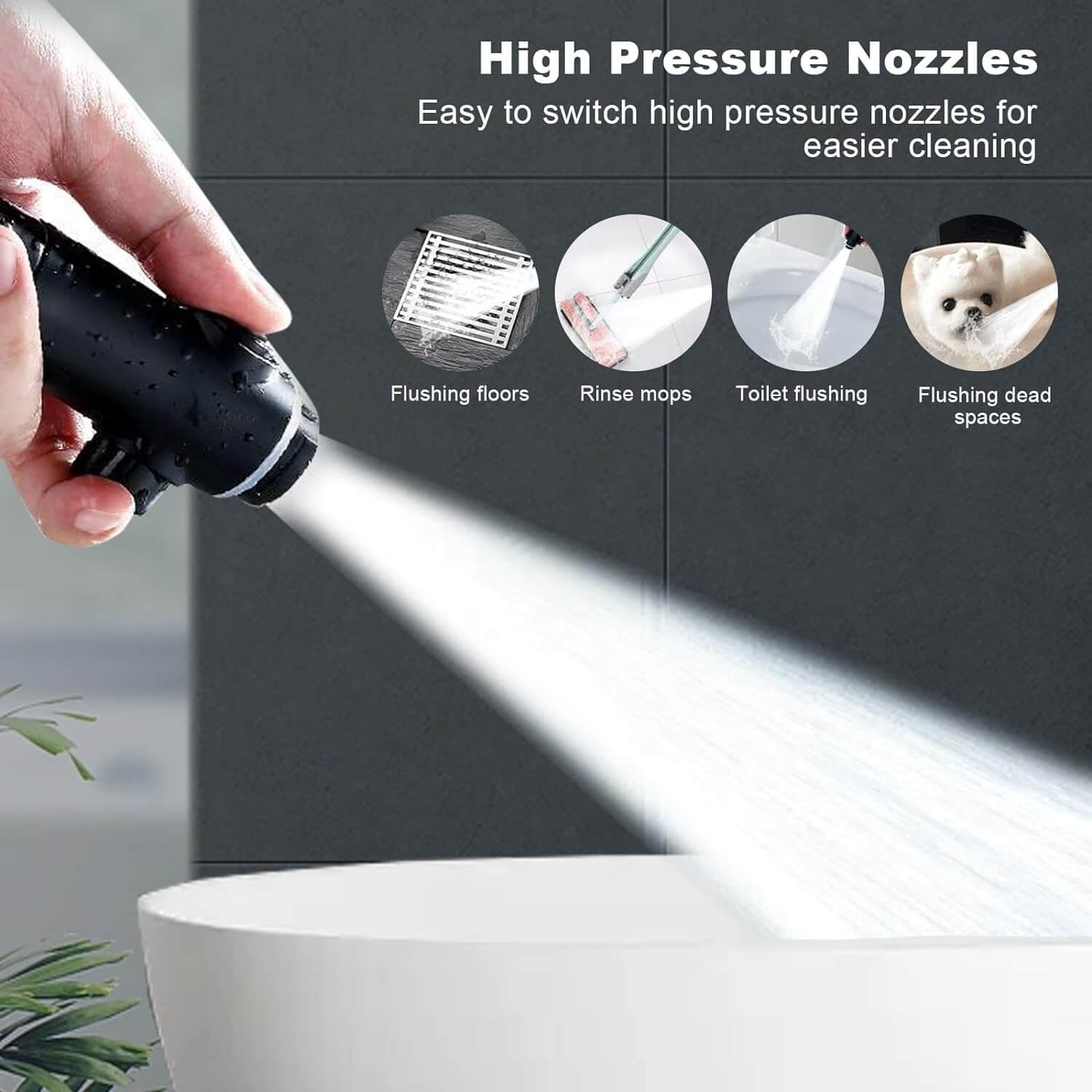 LuxShower® 5 Settings High-Pressure Shower with Intelligent LED Temperature Display