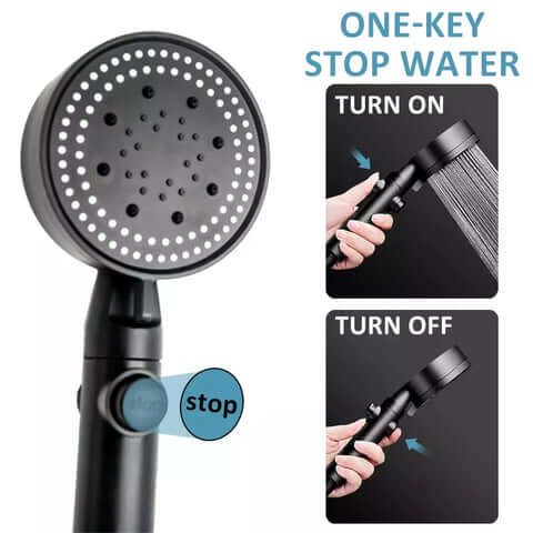 LuxShower® 5 Settings High-Pressure Shower with Intelligent LED Temperature Display