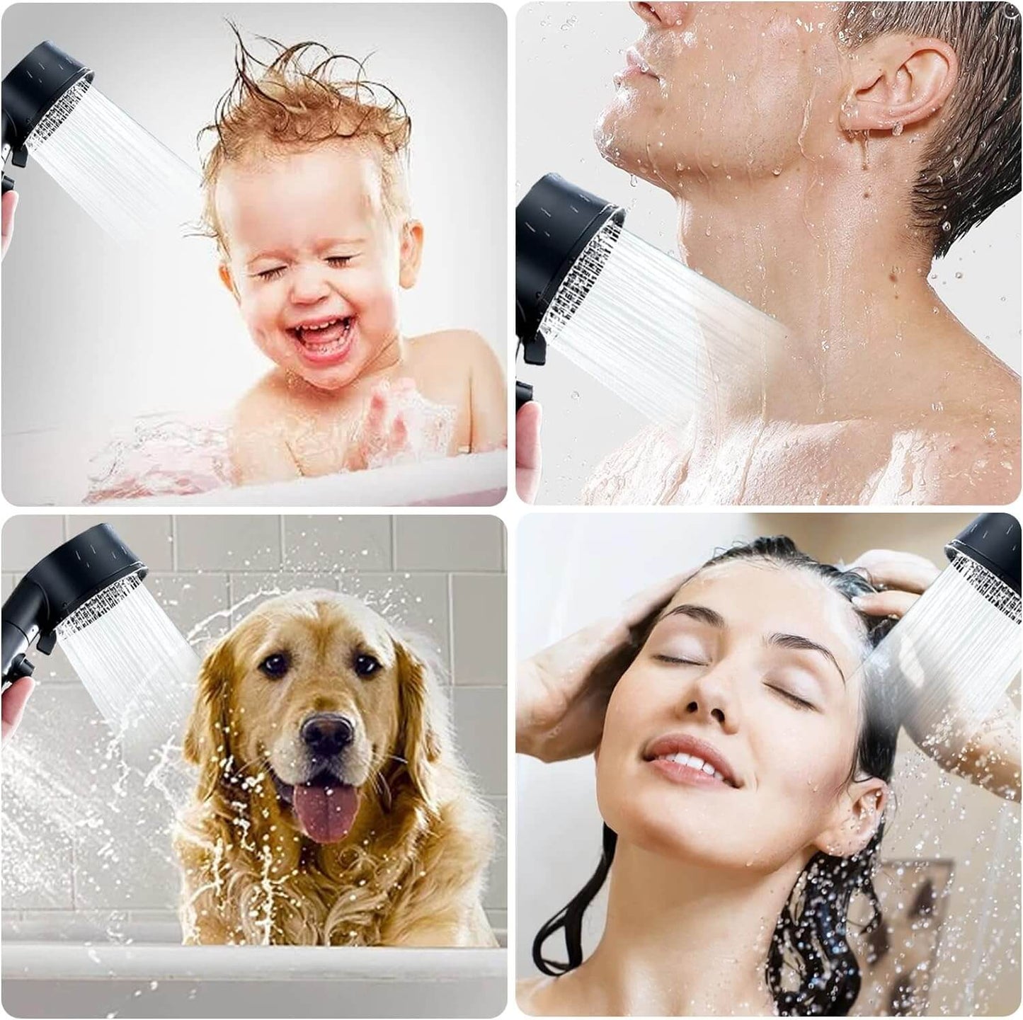 LuxShower® 5 Settings High-Pressure Shower with Intelligent LED Temperature Display