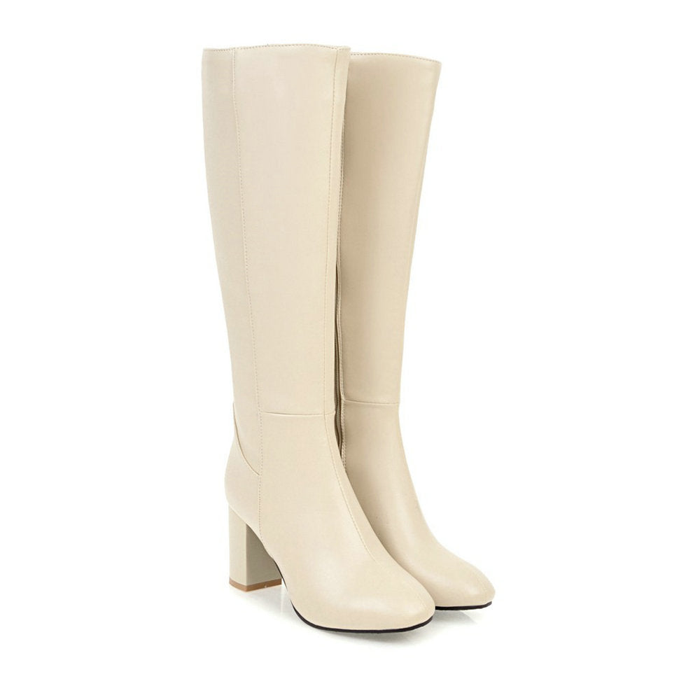 Luxurious Vegan Leather Boots with Zipper
