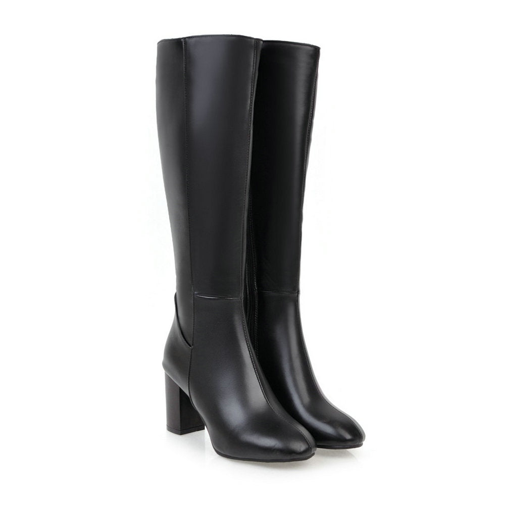 Luxurious Vegan Leather Boots with Zipper
