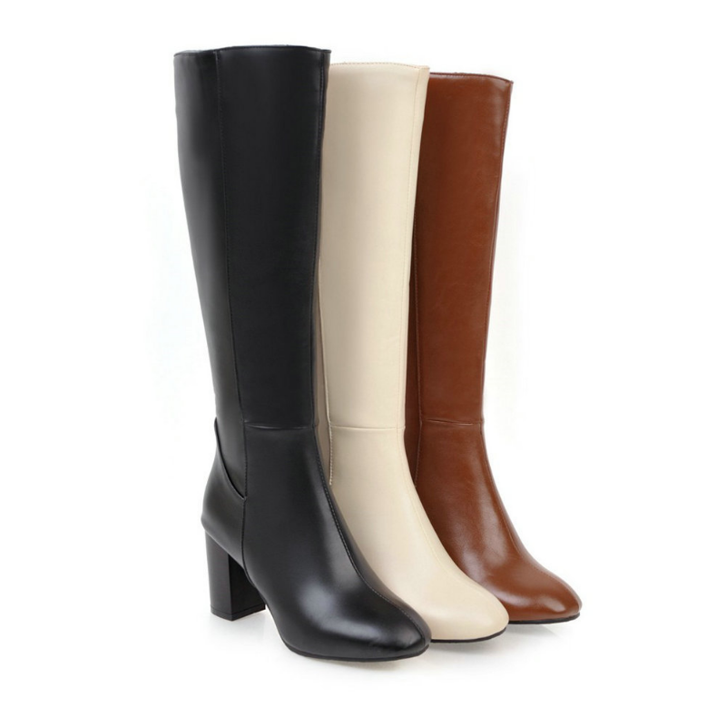 Luxurious Vegan Leather Boots with Zipper