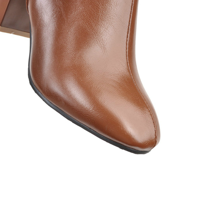 Luxurious Vegan Leather Boots with Zipper