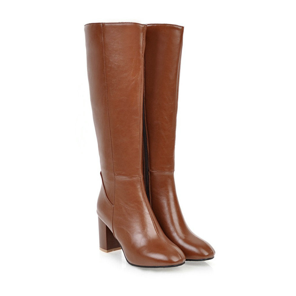 Luxurious Vegan Leather Boots with Zipper