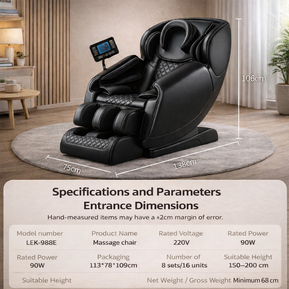 Luxury Massage Chair – with Zero Gravity, heat, and full body massage - model 988E